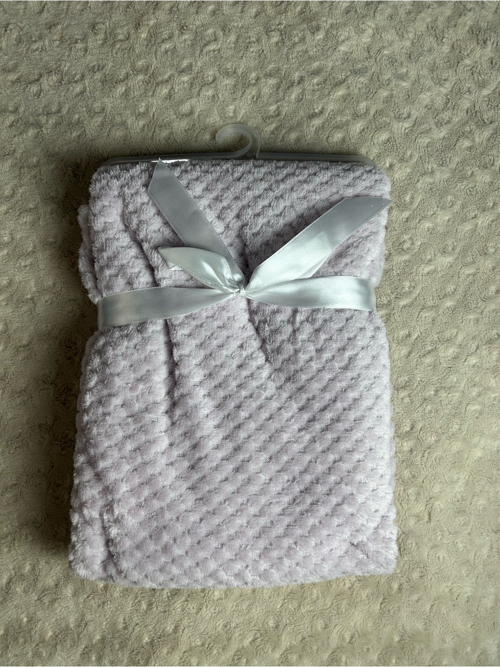 Born Loved Solid Purple Honeycomb Baby Blanket Textured Soft Plush